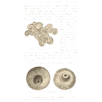 Gold wire and domed studs - Mycenae: A Narrative of Researches and Discoveries - 1880