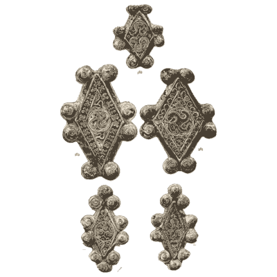 Lozenge gold ornaments 02 - Mycenae: A Narrative of Researches and Discoveries - 1880