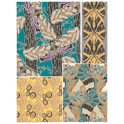 Insect pattern panel plate 02 - Papillons - 1925