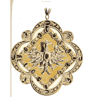 Jewelled quatrefoil pendant - Dresses and Decorations of the Middle Ages - 1843
