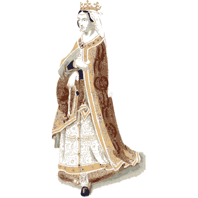 Crowned queen in ermine - Dresses and Decorations of the Middle Ages - 1843