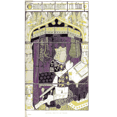 Stained glass panel - Dresses and Decorations of the Middle Ages - 1843