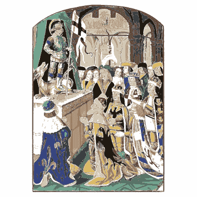 Mass at an altar - Dresses and Decorations of the Middle Ages - 1843