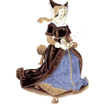 Lady in a horned headdress - Dresses and Decorations of the Middle Ages - 1843