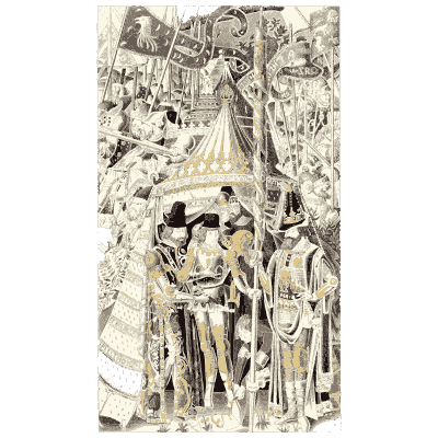 Tournament field with pavilion - Dresses and Decorations of the Middle Ages - 1843