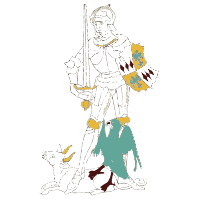 Knight's effigy with crest - Dresses and Decorations of the Middle Ages - 1843
