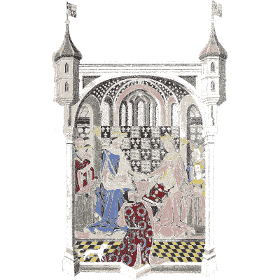 Church interior with worshippers - Dresses and Decorations of the Middle Ages - 1843