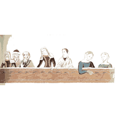 Row of seated figures - Dresses and Decorations of the Middle Ages - 1843