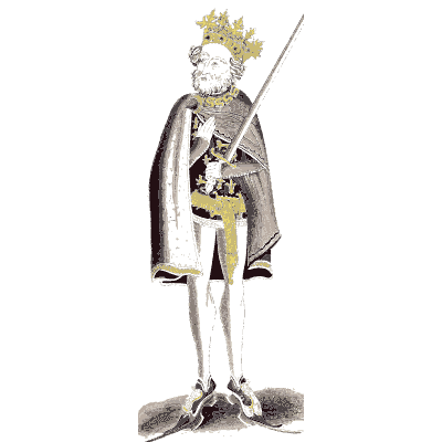 Crowned king with a sceptre - Dresses and Decorations of the Middle Ages - 1843
