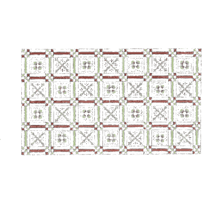 Manuscript page and floor tiles - Dresses and Decorations of the Middle Ages - 1843