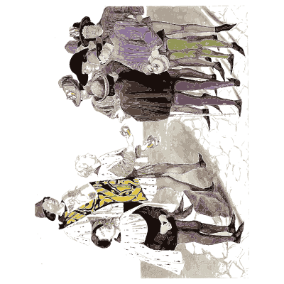 Procession of courtiers - Dresses and Decorations of the Middle Ages - 1843