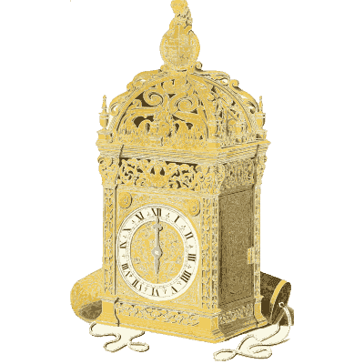 Gilt table clock - Dresses and Decorations of the Middle Ages - 1843