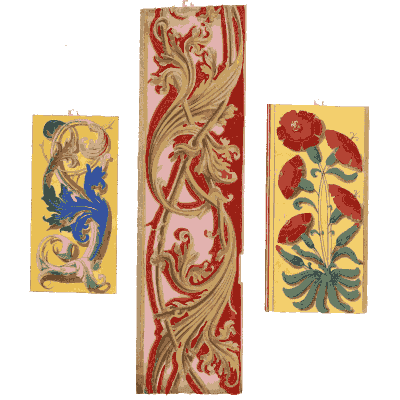 Illuminated panel plate in red 02 - Illuminated Ornaments Selected from Manuscripts - 1833