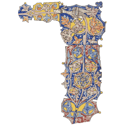 Illuminated initial T plate 01