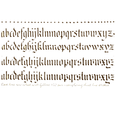 Blackletter alphabet specimen - One Hundred Alphabets for the Show Card Writer - 1919