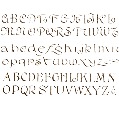 Uncial alphabet specimen - One Hundred Alphabets for the Show Card Writer - 1919