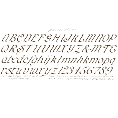 Slanted script alphabet - One Hundred Alphabets for the Show Card Writer - 1919