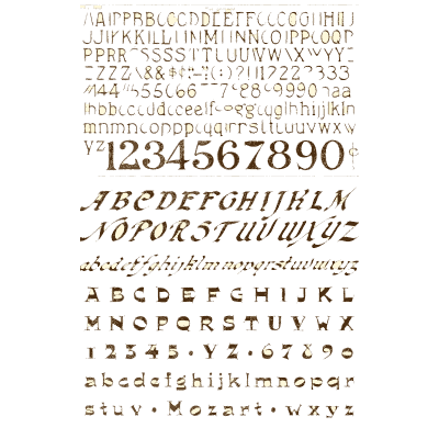 Alphabet practice page - One Hundred Alphabets for the Show Card Writer - 1919