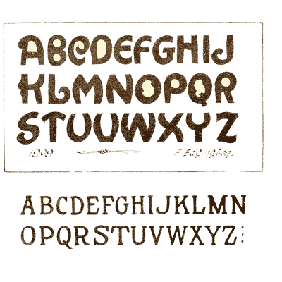 Heavy brush alphabet specimen - One Hundred Alphabets for the Show Card Writer - 1919