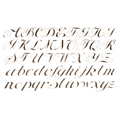 Flourished script alphabet 02 - One Hundred Alphabets for the Show Card Writer - 1919