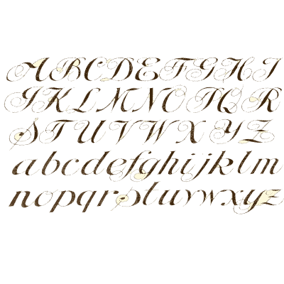 Flourished script alphabet 01 - One Hundred Alphabets for the Show Card Writer - 1919