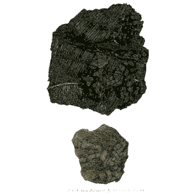 Black lustrous ore - British Mineralogy, Volume 1 - 1804