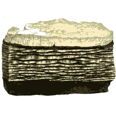 Banded rock with green crust - British Mineralogy, Volume 1 - 1804