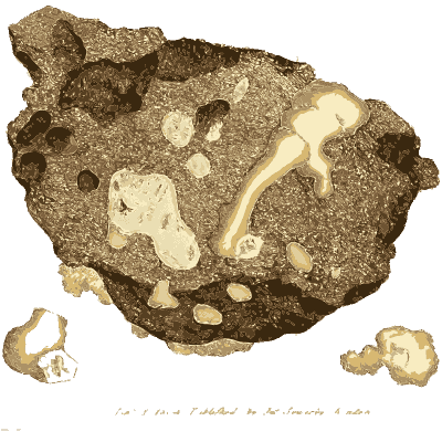 White veined brown rock - British Mineralogy, Volume 1 - 1804