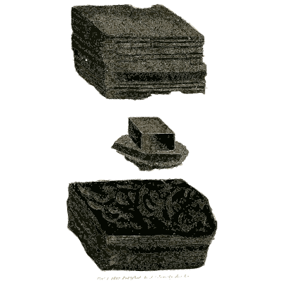 Dark tabular mineral plates - British Mineralogy, Volume 1 - 1804