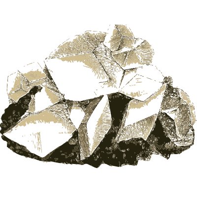 White crystals on dark rock - British Mineralogy, Volume 1 - 1804