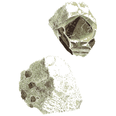 Octahedral crystal with purple core - British Mineralogy, Volume 1 - 1804