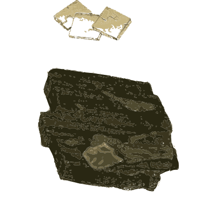 Black slab with pale crystal - British Mineralogy, Volume 1 - 1804