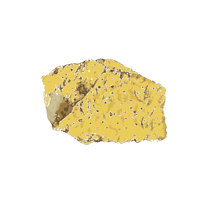 Stone crusted in yellow mineral - British Mineralogy, Volume 1 - 1804
