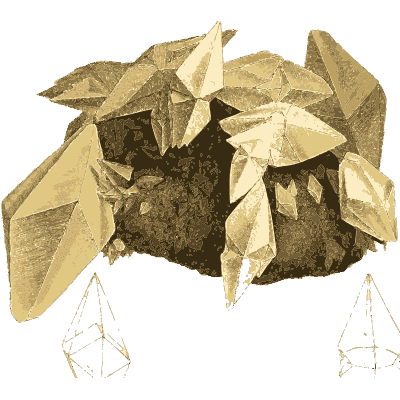 Pointed yellow crystals on dark matrix - British Mineralogy, Volume 1 - 1804