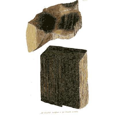 Black squared prism - British Mineralogy, Volume 2 - 1806