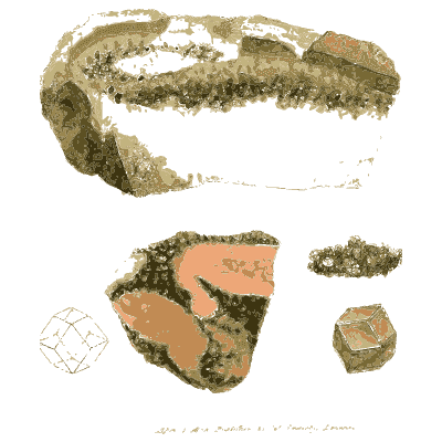 Layered slab with crystal hollow - British Mineralogy, Volume 2 - 1806