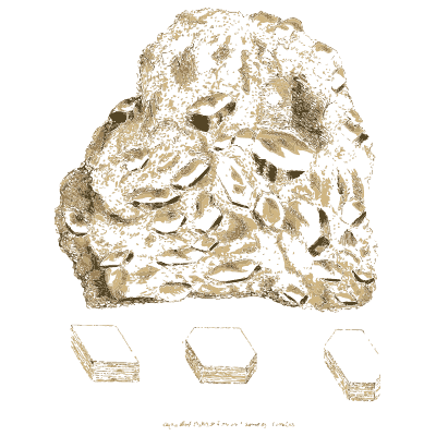 Pale mass with square crystals - British Mineralogy, Volume 2 - 1806