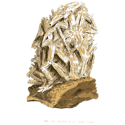 Fan of pale blade crystals - British Mineralogy, Volume 2 - 1806