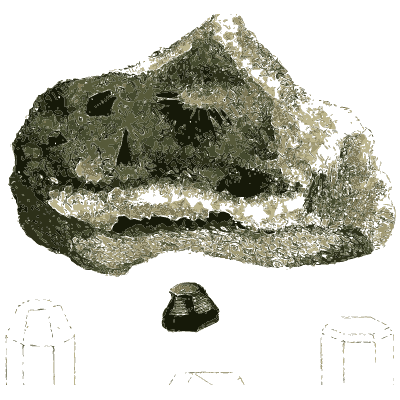 Split rock with crystal lining - British Mineralogy, Volume 2 - 1806
