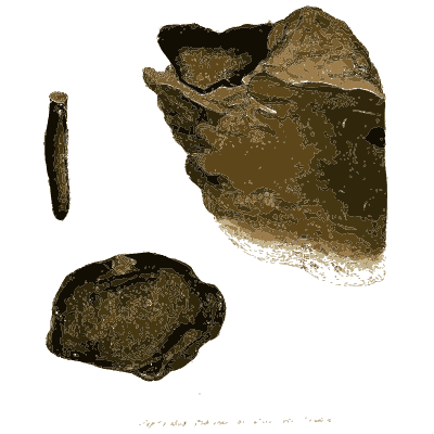 Dark splinter, block and lump - British Mineralogy, Volume 2 - 1806