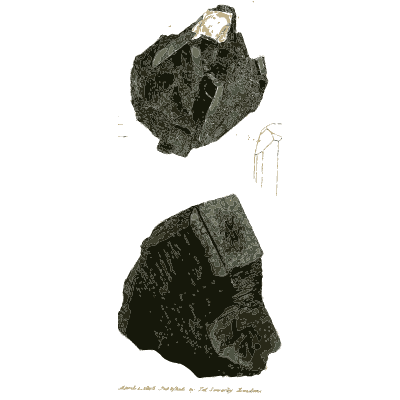 Dark fragments with crystal outlines - British Mineralogy, Volume 2 - 1806