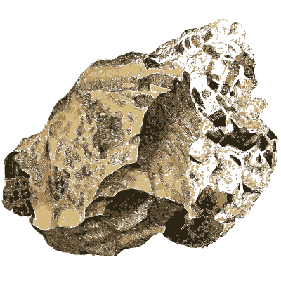 Pitted golden and brown lump - British Mineralogy, Volume 2 - 1806