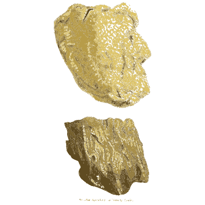 Knobbed golden lump - British Mineralogy, Volume 2 - 1806