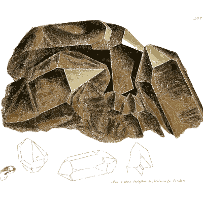 Interlocking blocky crystals - British Mineralogy, Volume 2 - 1806