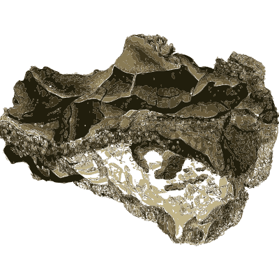 Dark rock with crystal cavities - British Mineralogy, Volume 2 - 1806