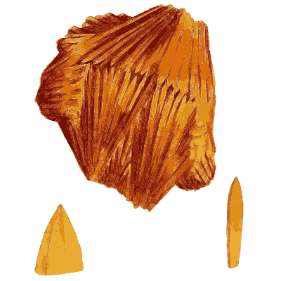 Orange and red blade crystal fan - British Mineralogy, Volume 2 - 1806