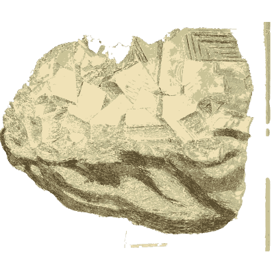 Pale cube crystals on rock - British Mineralogy, Volume 2 - 1806