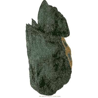Dark green columnar block - British Mineralogy, Volume 3 - 1809