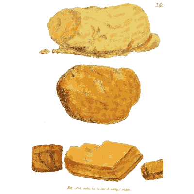 Rounded yellow stones and blocks - British Mineralogy, Volume 3 - 1809