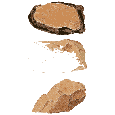 Rounded brown stones and fragments - British Mineralogy, Volume 3 - 1809